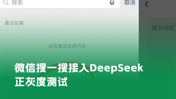 微信搜一搜接入DeepSeek正灰度测试