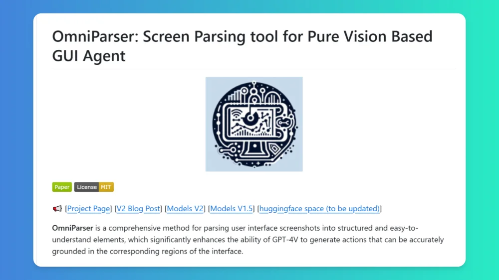 OmniParser V2：微软推出的一款能够将屏幕界面截图转换为结构化数据的幕解析工具.webp