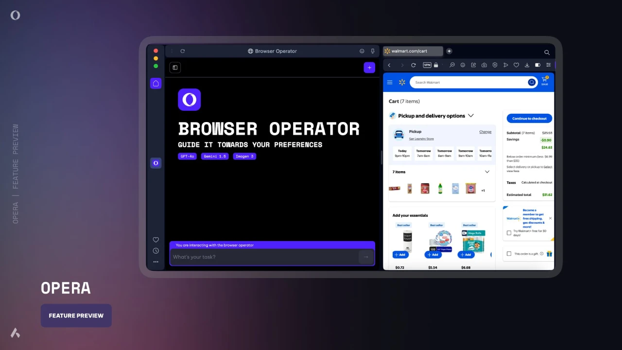 Browser Operator：Opera 浏览器推出的一款集成在浏览器里的助手