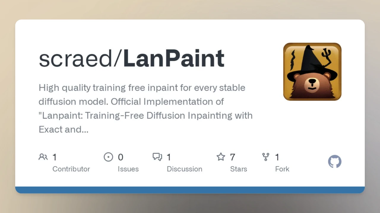 LanPaint：适用于Stable Diffusion模型的无需额外训练的高质量图像修复工具